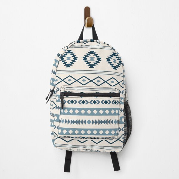 Item preview, Aztec Blues on Cream Mixed Motifs Pattern designed and sold by NataliePaskell.