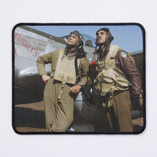 Item preview, Col. Benjamin O. Davis and Edward C. Gleed standing next to airplane at an air base in Ramitelli, Italy. March 1945. designed and sold by Marina Amaral.