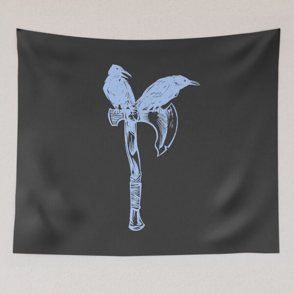 Item preview, Two crows on an ax Hugin Munin Norse mythology designed and sold by Midgardr.