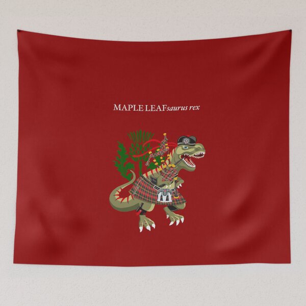 Item preview, Clanosaurus Rex MAPLELEAFsaurus rex Maple Leaf Scotland Canada Canadian Plaid Tartan #100 designed and sold by Lisa Rotenberg.