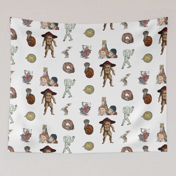 Item preview, Weird Medieval drawings stickers multipack, shower, blanket, socks and whatnot with strange manuscript doodles designed and sold by WHERESMYNAMEGO.