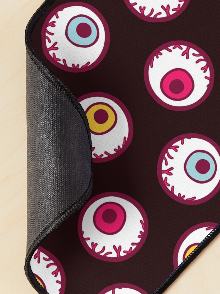 Alternate view of Halloween Candy Eyeball Pattern in Black Mouse Pad