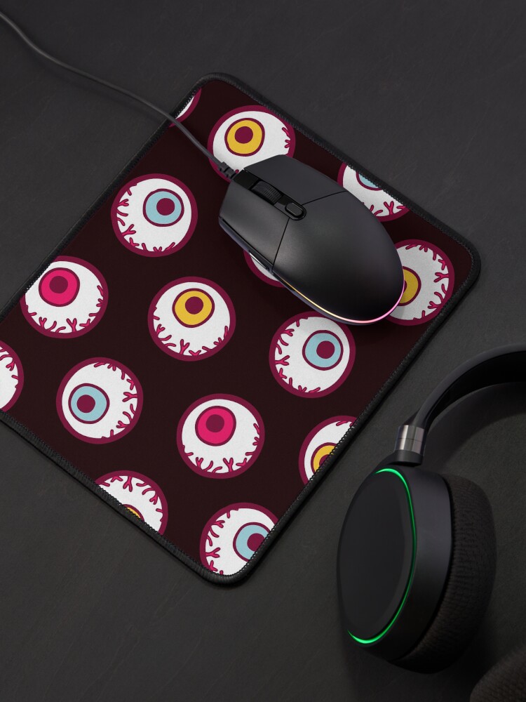 Alternate view of Halloween Candy Eyeball Pattern in Black Mouse Pad