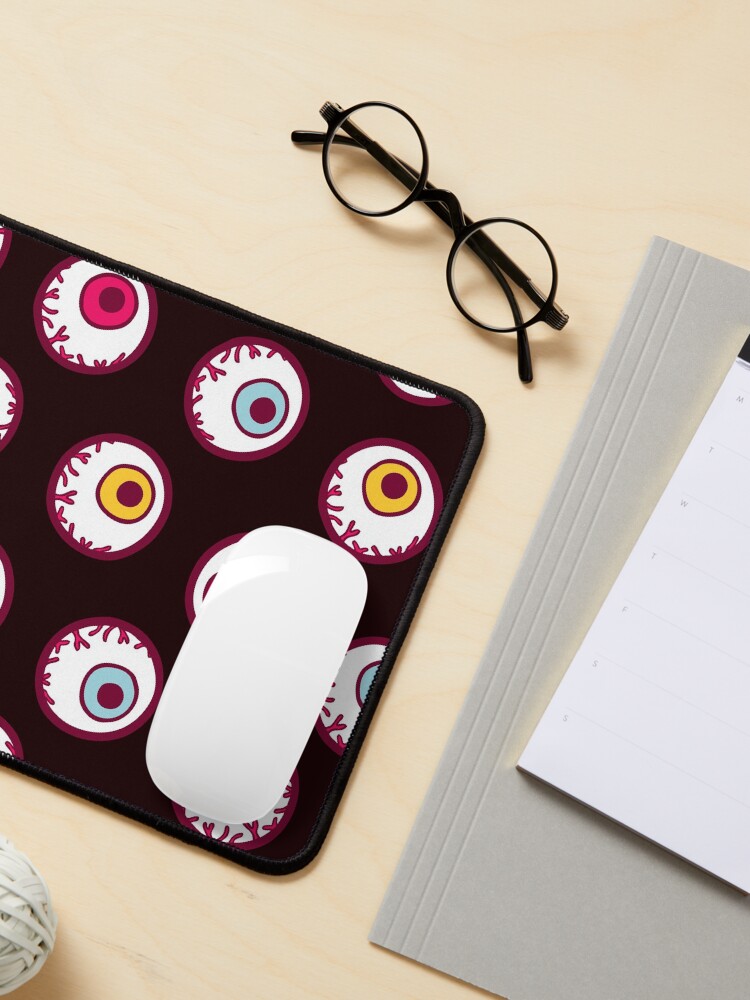 Alternate view of Halloween Candy Eyeball Pattern in Black Mouse Pad