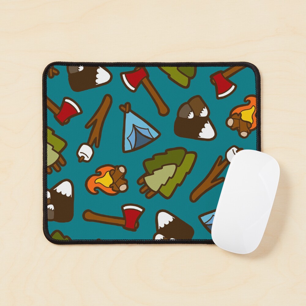 Camping is Cool Pattern Mouse Pad