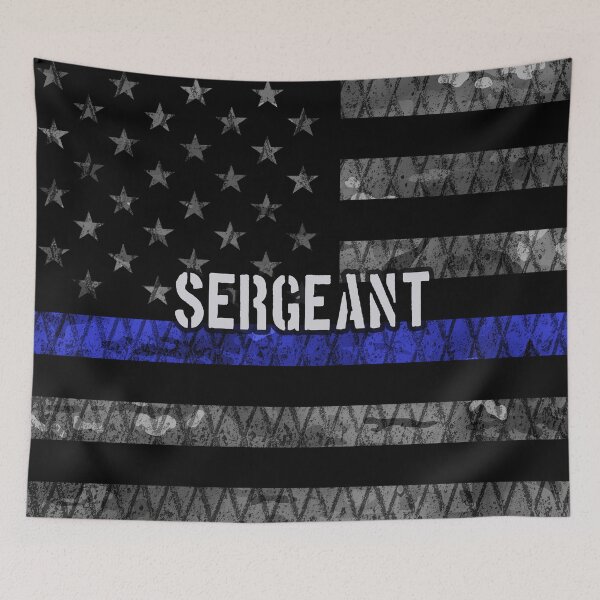 Item preview, Sergeant Thin Blue Line Distressed Flag designed and sold by Jared Davies.
