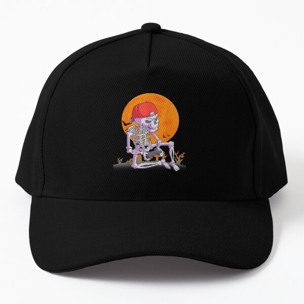 Halloween Men Boys Gamer Gift Skeleton Outfit Boys Baseball Cap