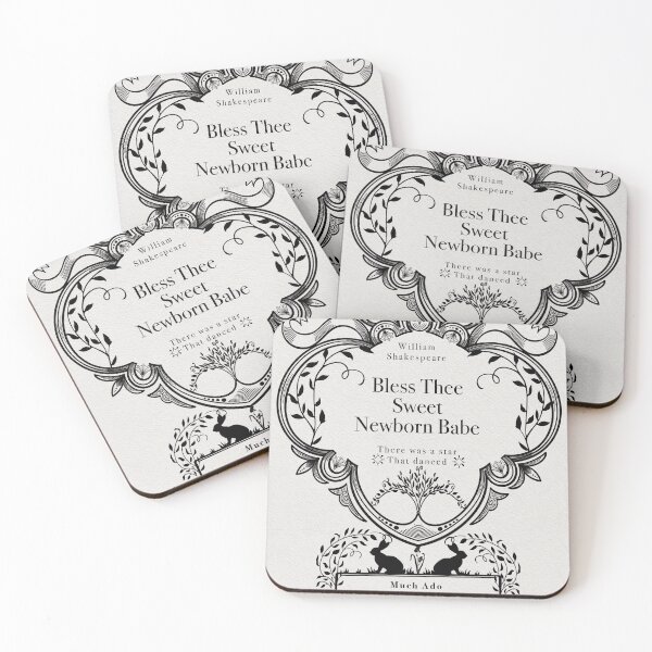 Item preview, Shakespeare Newborn Quote| Silhouette Rabbits| Literature Nursery| Victorian Frame| Folk Art designed and sold by Monica Laipple.