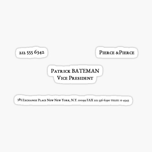 American Psycho Bateman Carte de visite Sticker