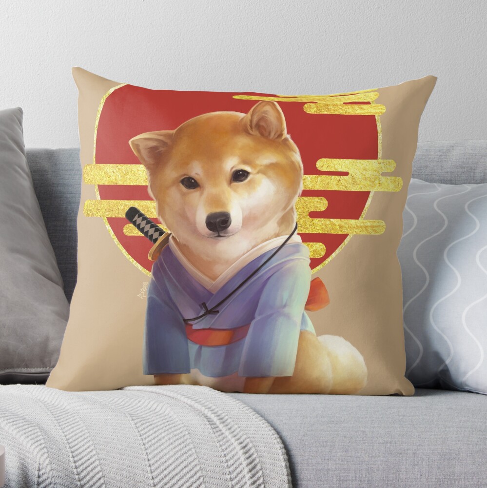 shiba throw pillow