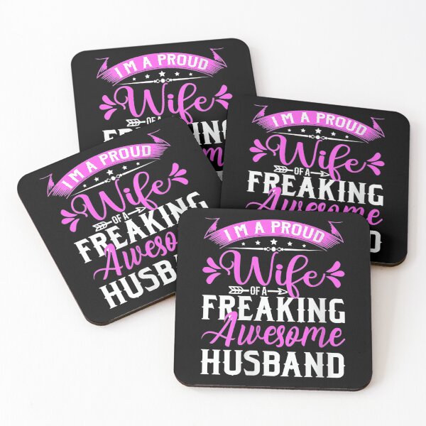 Item preview, Womens I'm A Proud Wife Of A Freaking Awesome Husband Humor Funny V-Neck  designed and sold by CuthbertShop.