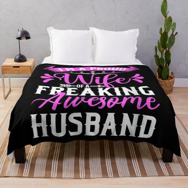 Item preview, Womens I'm A Proud Wife Of A Freaking Awesome Husband Humor Funny V-Neck  designed and sold by CuthbertShop.