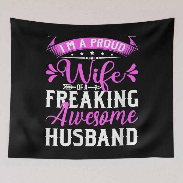 Item preview, Womens I'm A Proud Wife Of A Freaking Awesome Husband Humor Funny V-Neck  designed and sold by CuthbertShop.