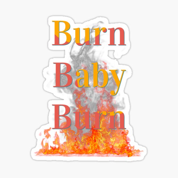 Burn Baby Burn Fun Weight Loss Fat Loss Burning Sticker
