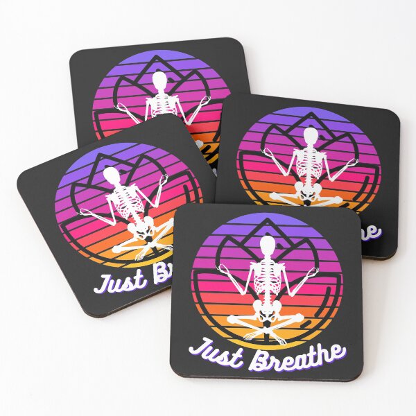 Item preview, Sunset Halloween Meditating Skeleton Freaky Yoga designed and sold by Vibbin4Life33.