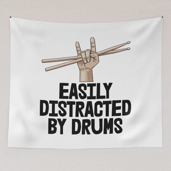 Item preview, Easily Distracted By Drums designed and sold by Bendthetrend.