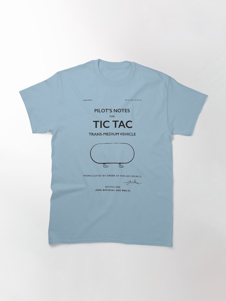Thumbnail 2 of 7, Classic T-Shirt, Tic Tac UAP Pilot Notes designed and sold by Dan Zetterström.
