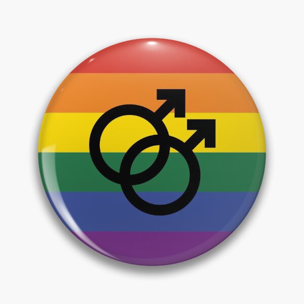 Item preview, mlm, interlocking symbols over rainbow flag designed and sold by Skyler Orion X.