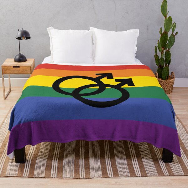 Item preview, mlm, interlocking symbols over rainbow flag designed and sold by Skyler Orion X.