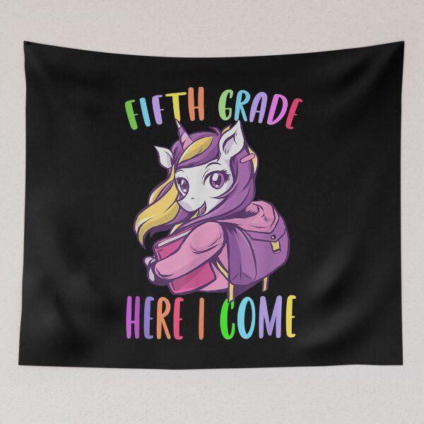 Item preview, Fifth Grade Here I Come Unicorn Rainbow Back to School Girl  designed and sold by FideliaShop.