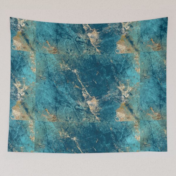 Item preview, Turquoise Teal Blue & Gold Marble designed and sold by newburyboutique.