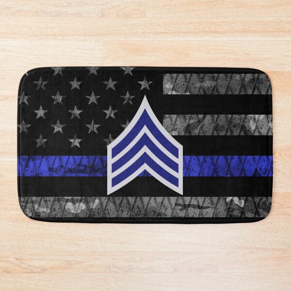 Item preview, Sergeant Stripes Thin Blue Line Distressed Flag designed and sold by Jared Davies.