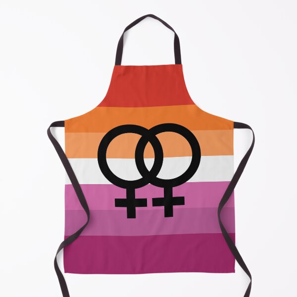 Item preview, wlw, interlocking symbols over orange lesbian flag designed and sold by Skyler Orion X.