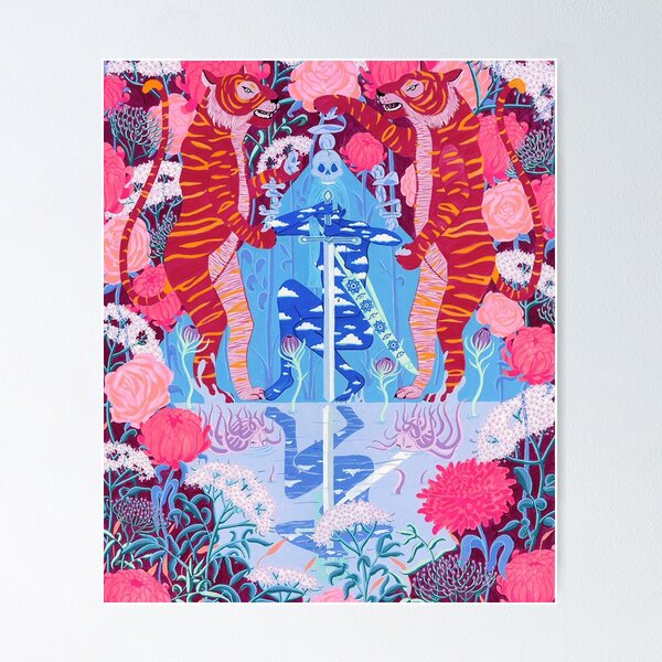 Item preview, Poster-Patern Lion on the river designed and sold by simonclaws.