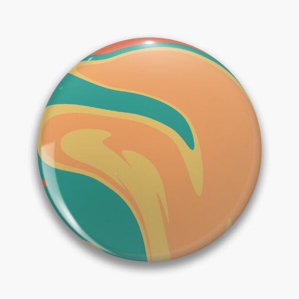 Item preview, Multicolored Green and Orange Waves Liquid Marble  designed and sold by NECHSTORE.