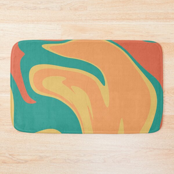 Item preview, Multicolored Green and Orange Waves Liquid Marble  designed and sold by NECHSTORE.
