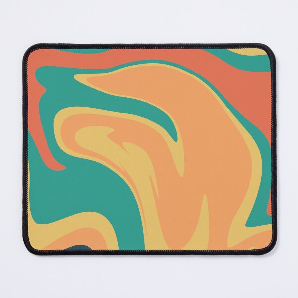 Item preview, Multicolored Green and Orange Waves Liquid Marble  designed and sold by NECHSTORE.