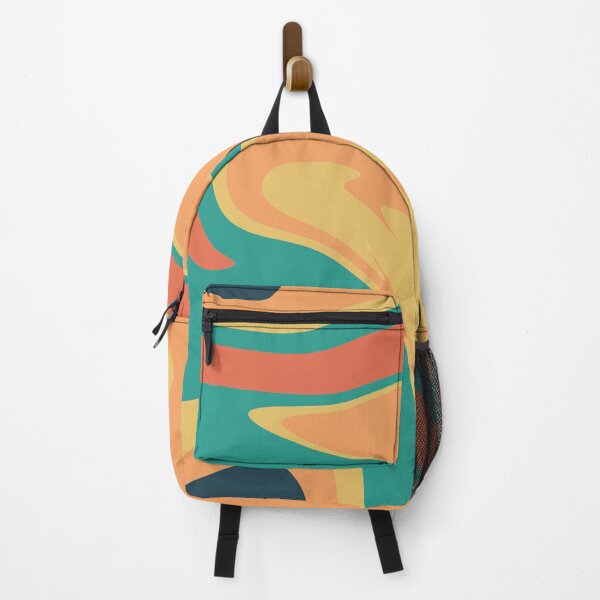 Item preview, Multicolored Green and Orange Waves Liquid Marble designed and sold by NECHSTORE.