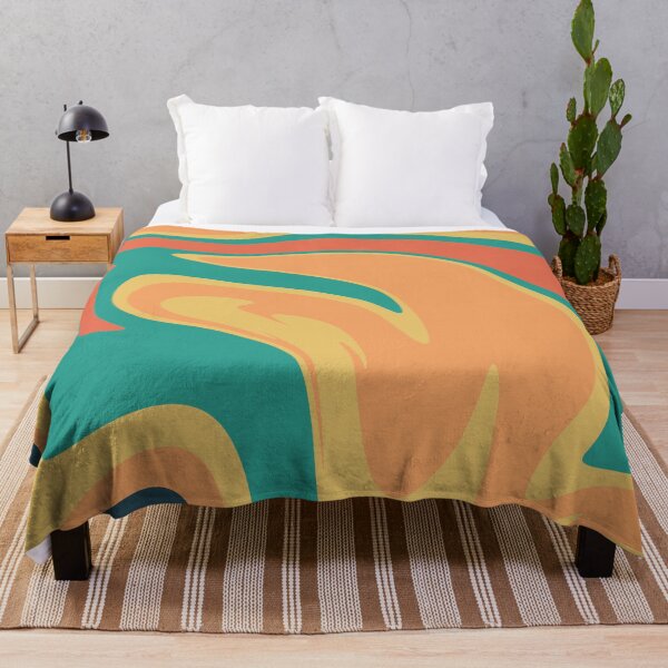 Item preview, Multicolored Green and Orange Waves Liquid Marble designed and sold by NECHSTORE.