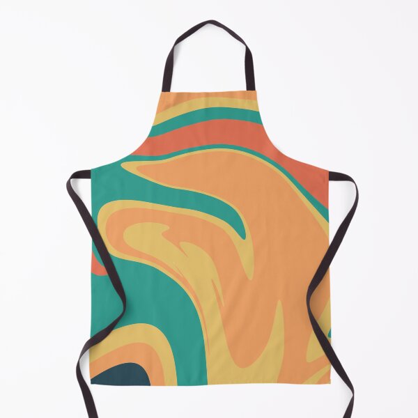 Item preview, Multicolored Green and Orange Waves Liquid Marble designed and sold by NECHSTORE.