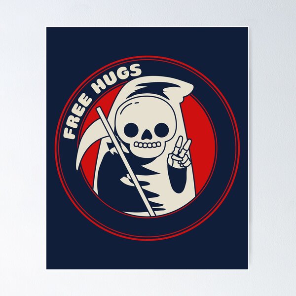 Item preview, Cute Grim Reaper Free Hugs designed and sold by MnEmzStudio.