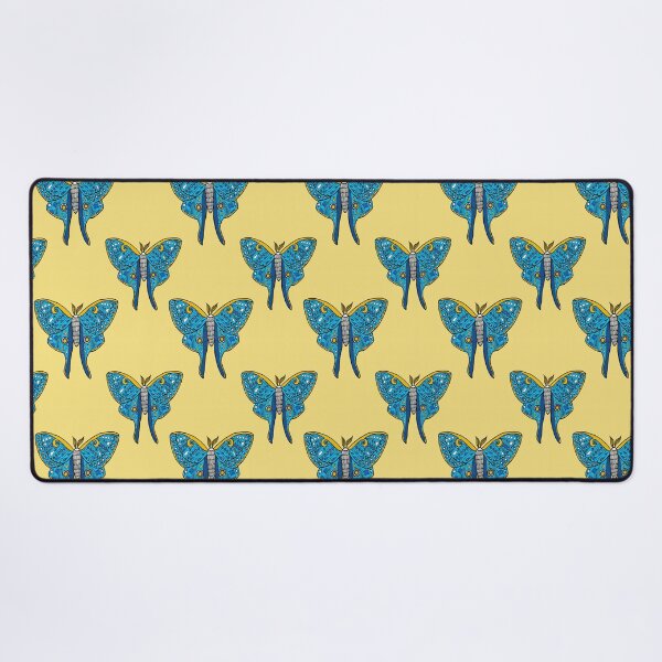 Item preview, Luna Moth Butterfly Blue and Yellow designed and sold by Julie Erin Designs.