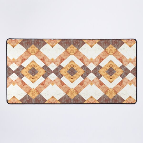 Item preview, Marble texture floor style pattern with geometric shapes and shades of white, gold and orange designed and sold by CiniArt.