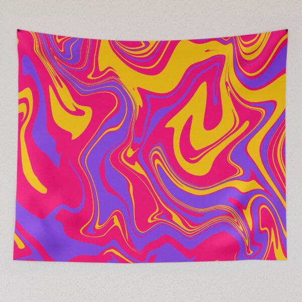 Item preview, Funky Psychedelic Red, Orange and Purple Waves Liquid Marble  designed and sold by NECHSTORE.