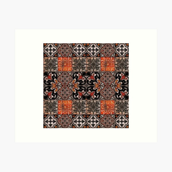 Item preview, abstract patterns on ceramic tile designed and sold by Rokay Arts.