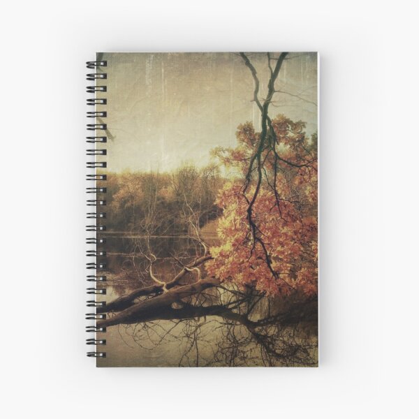 Autumn at the forest lake Spiral Notebook