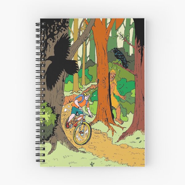 Item preview, Mountain biking through the forest designed and sold by BalbinaStudio.