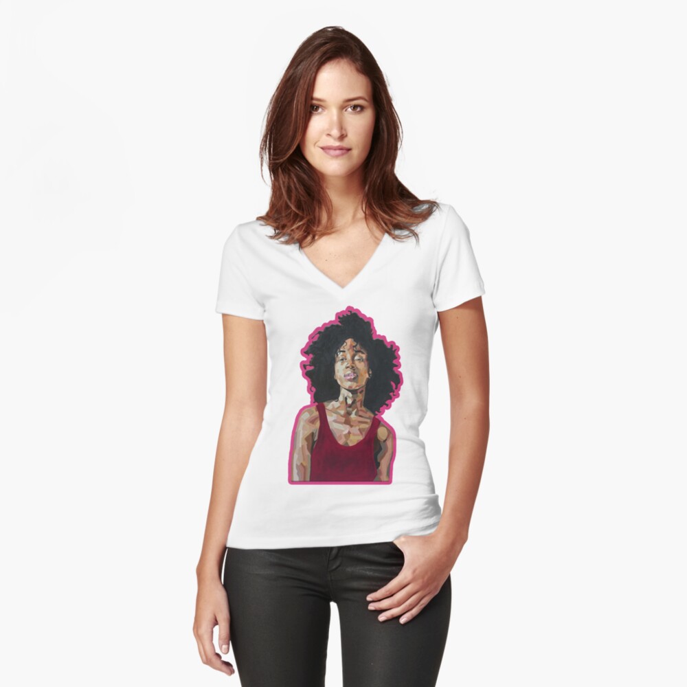 Item preview, Fitted V-Neck T-Shirt designed and sold by mikelahl.
