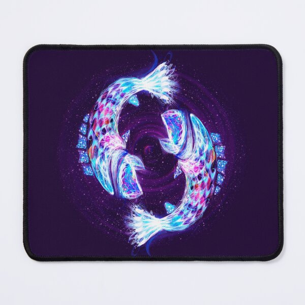 Pisces Zodiac Lightburst Mouse Pad