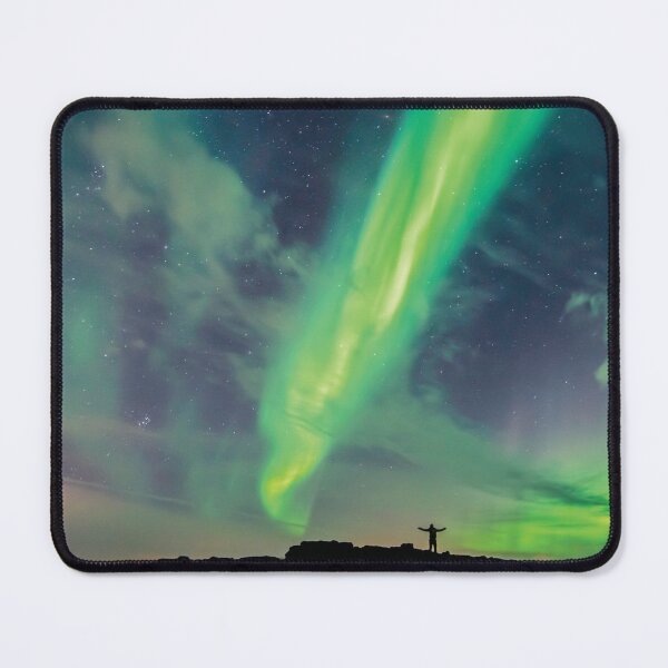 Celebrating The Northern Lights in Iceland Mouse Pad