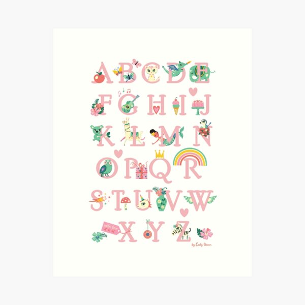 Item preview, Cute Alphabet Pink designed and sold by emilykskinner.