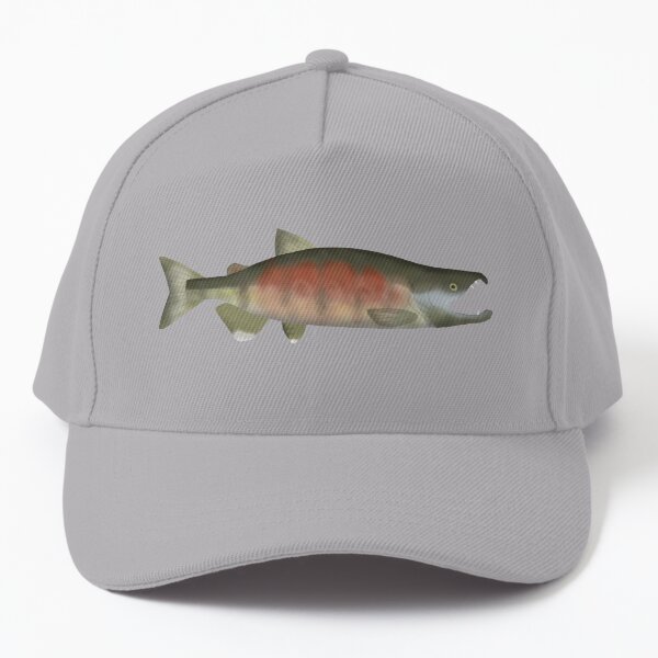 Cut Throat Blue Rainbow Trout Salmon Black Fly Fishing Baseball Cap Hat