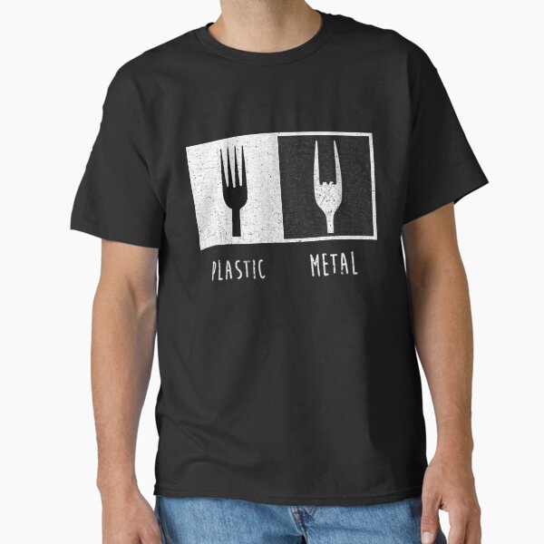 Vista previa del artículo con la obra «Tenedor de plástico y metal esencial», diseñado y vendido por RebeccaRe.
