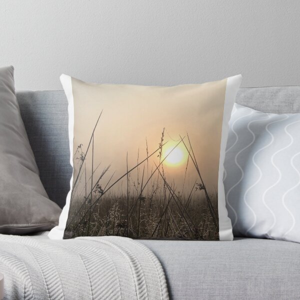 Sunrise in the valley Throw Pillow