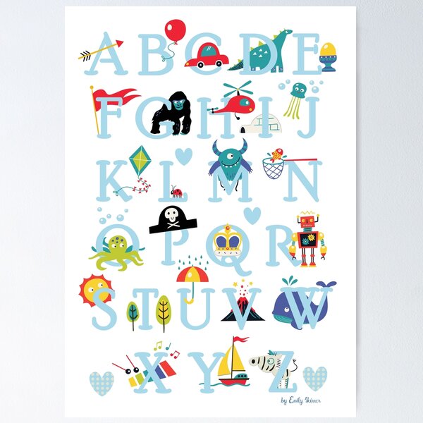 Item preview, Cute Alphabet Blue designed and sold by emilykskinner.