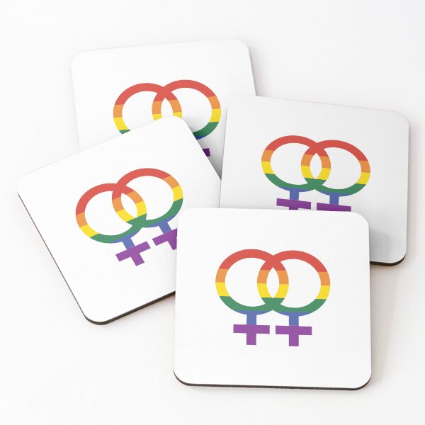Item preview, wlw, interlocking symbols with rainbow flag designed and sold by Skyler Orion X.